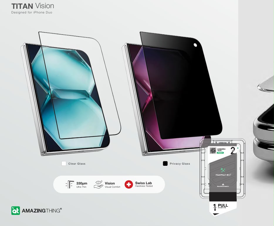 AMAZINGTHING TITAN Vision Glass Screen Protector For iPhone Duo  (No Black Edge Full Clear Version)