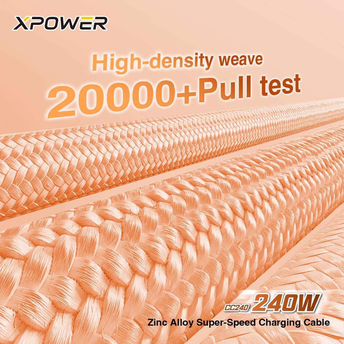 XPOWER CC240 240W 鋅合金超高速充電線 | Zinc Alloy Super Speed Charging Cable